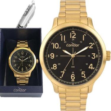 Imagem de Relógio Masculino Condor Dourado Original 1 Ano De Garantia