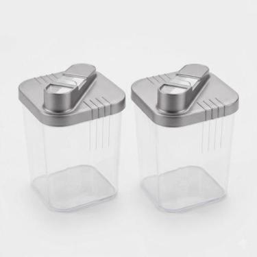Imagem de Kit 2 Açucareiro Cristal Tampa cor Preta Branca ou Bege cor:Cinza - Mo