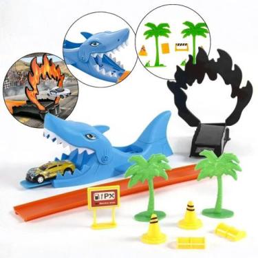 Imagem de Brinquedo Pista Lançadora De Carrinho Com Rampa E Salto De Fogo Tubarã