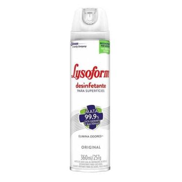 Imagem de Desinfetante Lysoform Aerosol Original 360ML - Eficaz contra Vírus e B