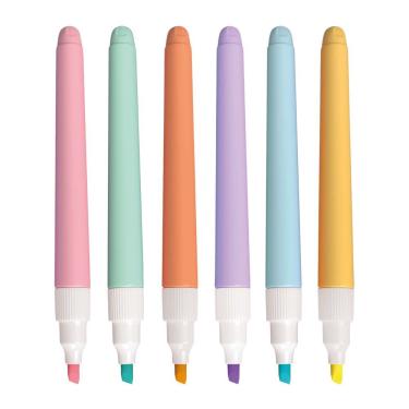 Imagem de Marca Texto Cis Lumini Lite com Ponta Chanfrada e Tinta de Secagem Rápida Kit 6 Unidades Cores Pastel