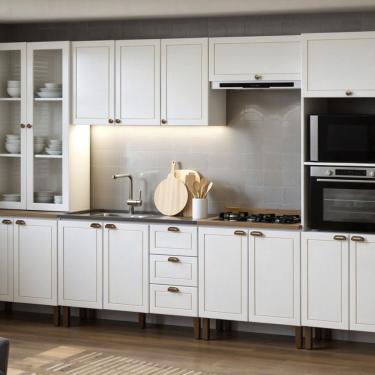 Imagem de Cozinha Modulada Completa 6 Peças Modelo Americano Provençal sem Tampo de 120 Cm Conect...