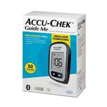 Imagem de Medidor de glicose ACCU-CHECK GUIDE ME kit c/50 tiras - Roche, Azul, 4