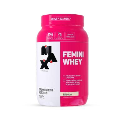 Imagem de FEMINI WHEY 900G MAX TITANIUM SABOR: BAUNILHA-Unissex