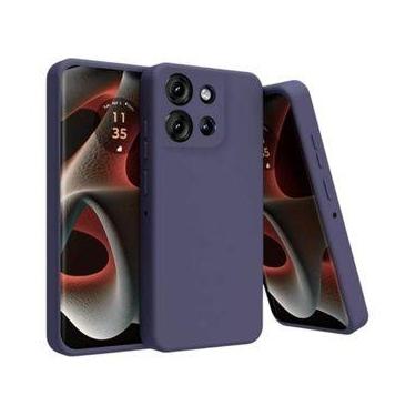 Imagem de Capa capinha Case para Moto G75 5G com interior aveludado E Película d