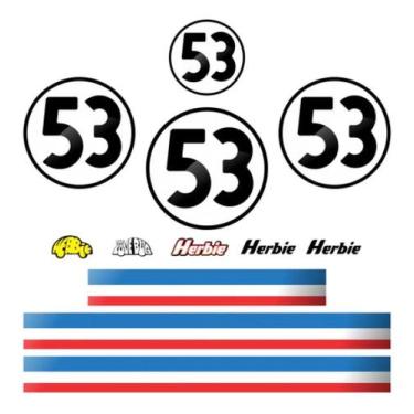 Imagem de Kit Adesivos Compatível Fusca Herbie 53 New Beetle - SPTS