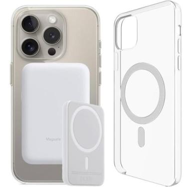 Imagem de Kit Capa Capinha Carregador Powerbank Indução Premium Compatível com i