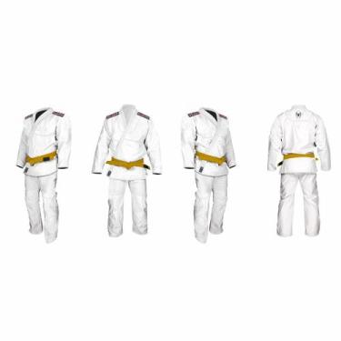 Imagem de Kimono Jiu Jitsu Trançado Leve Juvenil Marca Aranha, Branco, M2