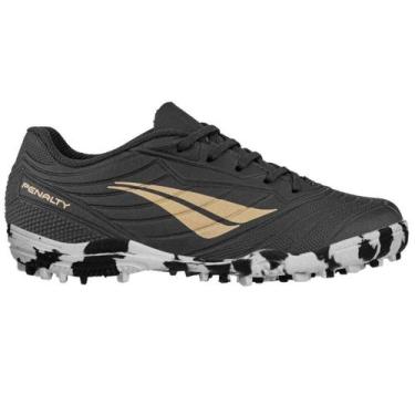 Imagem de Chuteira Infantil Society Menino Penalty Matis, Preto, Dourado, 36