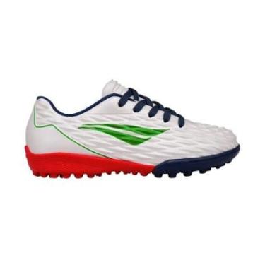 Imagem de Chuteira Penalty Society Sete Kids XXI Branco e Verde - Infantil 36-Masculino