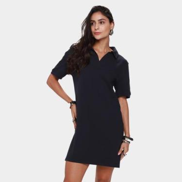 Imagem de Vestido Hering Casual Feminino, Azul escuro, GG