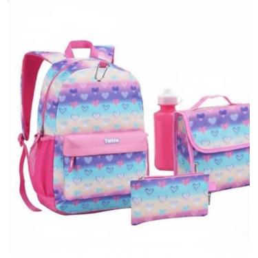 Imagem de Kit Mochila De Costas 5 Peças Escolar Estampada - - SEANITE, rosa