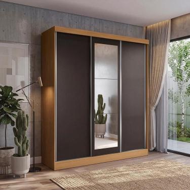 Imagem de Guarda Roupa Casal CB1504 TJPRF 3 Portas de Correr 4 Gavetas com Espelhos MDP Tapajós-P...