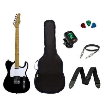 Imagem de KIT Guitarra Tagima Woodstock Telecaster Tw55 Preta