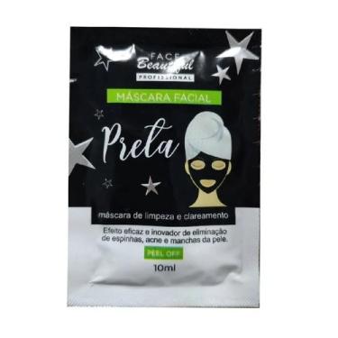 Imagem de Kit 10 Sachê Máscara Facial Preta 10 ml Limpeza e Clareamento Face Bea