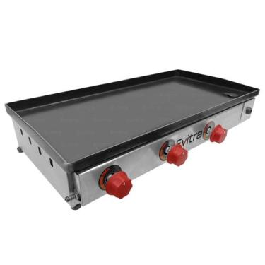 Imagem de Chapa para Lanche Industrial em Inox 3mm 70x35 FoodTruck Lanchonete Re