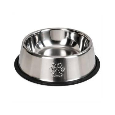 Imagem de Comedouro Bebedouro Aço Inox Redondo 30cm para Cães e Gatos - BUPPY PE