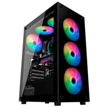 Imagem de Gabinete gamer micro atx com 4 fans rgb sem fonte duex dx305t-rgb-fan 