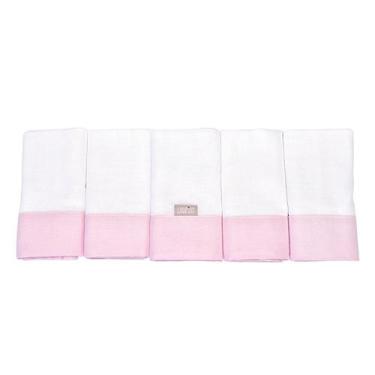 Imagem de Fralda de Pano Loupiot Cores Rosa Bebê - Kit com 5 Unidades - MINASREY