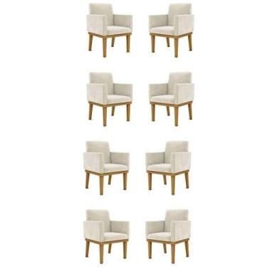 Imagem de Kit 8 Poltronas Reforçadas Esteticista bege - BALAQUI DECOR