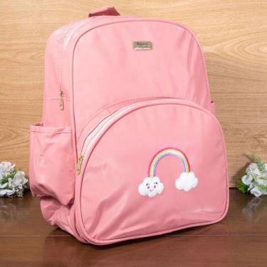 Imagem de Mochila maternidade bolso bordado rosa - Era Uma Vez
