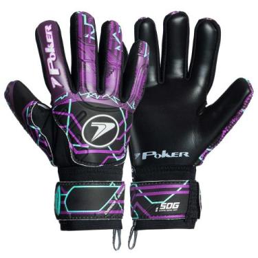 Imagem de Luva de Goleiro Poker Champion 9 Multiterreno Semi Profissional, Roxo,