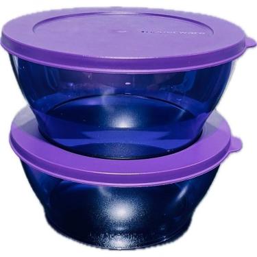 Imagem de Tigela Clear para Armazenar e Servir Alimentos Policarbonato Translúcido Uso em Geladeira e Mesa Posta Roxo Tupperware 2