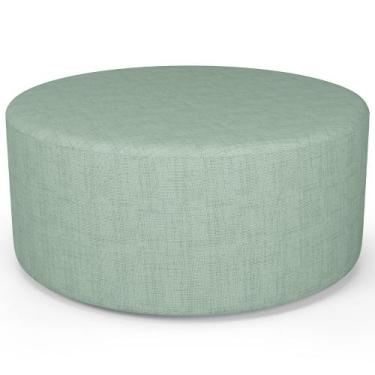 Imagem de Puff Redondo Orgânico para Living 90cm Lola W01 Linho Verde Menta - Ly