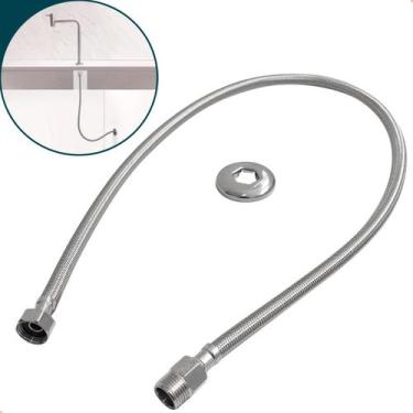 Imagem de Mangueira Flexível Trançado 1m Inox Engate Macho Femea 100cm Entrada 1