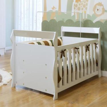 Imagem de Berço 3 em 1 com Regulagem de Altura 100% MDF Star Branco - Tigus Baby