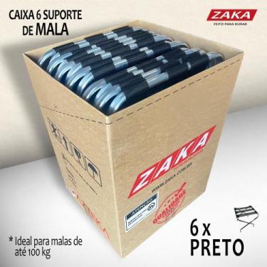 Imagem de CAIXA 6 unidades Suporte de Mala Preto Alumínio Reforçado 100 KG ZAKA
