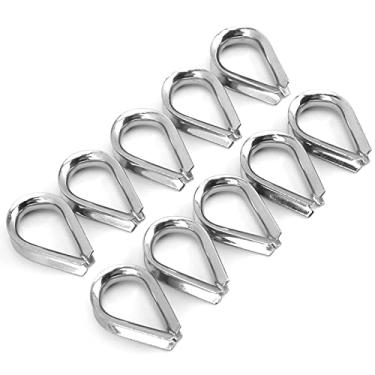 Imagem de Braçadeira de corda de fio de barco, 8 mm de corda de fio de barco, dedais de grampo de aço inoxidável para equipamentos industriais para marítimos