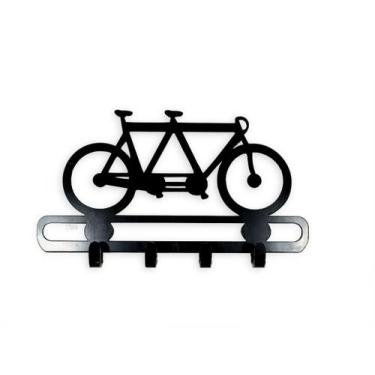 Imagem de Quadro Porta Chaves Parede Decorativo Artesanato Bicicleta - Visual La