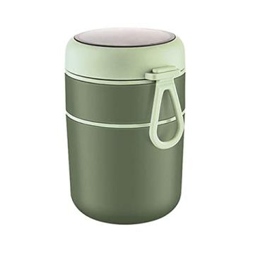 Imagem de Lancheira de Aço Inoxidável Copo Com Colher Comida Jarra Térmica Sopa Isolada Recipientes Térmicos Thermische Lancheira (Verde 710ml)