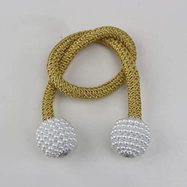 Imagem de 4 pcs Pearl Magnetic Cortina Clipe Suporte de Cortinas Fivela Pendurada Fivela Bola Pendurada Acessórios para Cortinas Decoração de Casa, Ouro, 45,50cm