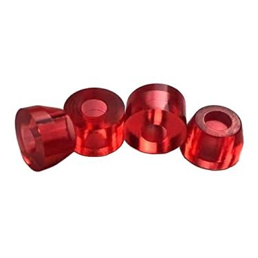 Imagem de shamjina 4 Peças 90A PU Skateboard Truck Buchas Amortecedor, 2 Buchas de Skate Superiores, 2 Buchas de Skate Inferiores, vermelho