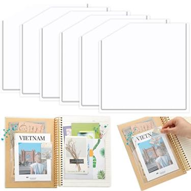 Imagem de Tinlade 6 bolsos adesivos transparentes nos cantos, mangas adesivas de 15 x 15 cm, bolsos autoadesivos para agenda, adicionam espaço extra de armazenamento a cadernos, pastas, planejador, acessórios