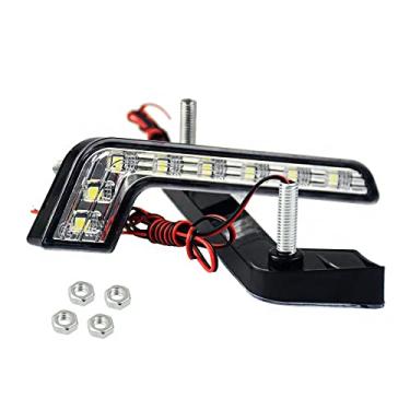 Imagem de TOTMOX Luzes de corrida diurna de carro 12V DRL; lâmpadas de neblina com 8 peças de contas de luz LED branca, luzes de carro brilhantes à prova d'água (1 par)