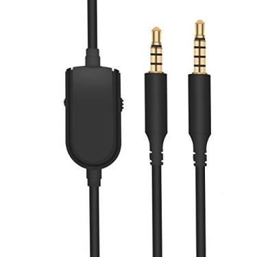 Imagem de Cabo de substituição A10 A40 com controle de volume embutido com microfone para cabo de fone de ouvido Astro A40/A30/A50 compatível com Xbox One Play Station 4 PS4 cabo de extensão de áudio de fone de ouvido (preto/6,5 pés)