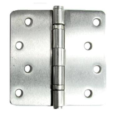 Imagem de Hinge Outlet Dobradiças para porta exterior de níquel acetinado 10 cm com raio de 0,6 cm, pacote com 2