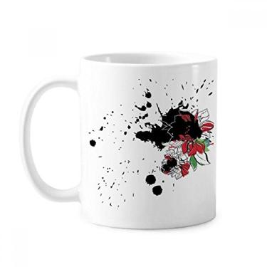 Imagem de Tinta aquarela, flor, planta, peônia, caneca cerâmica de cerâmica, café, xícara de porcelana