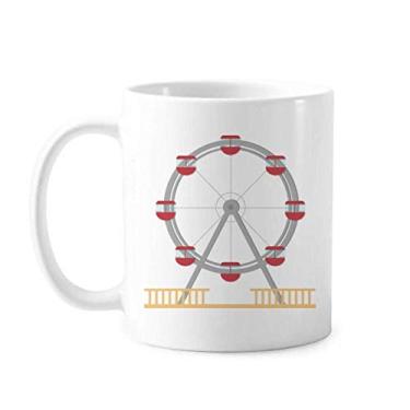 Imagem de Caneca colorida de cerâmica com estampa de roda gigante do parque de diversões, cerâmica e xícara de porcelana