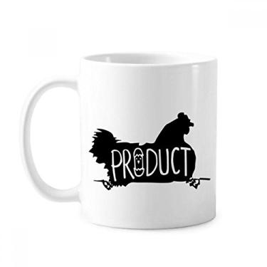 Imagem de Caneca natural de cerâmica cerâmica com contorno de animal de galinha preta