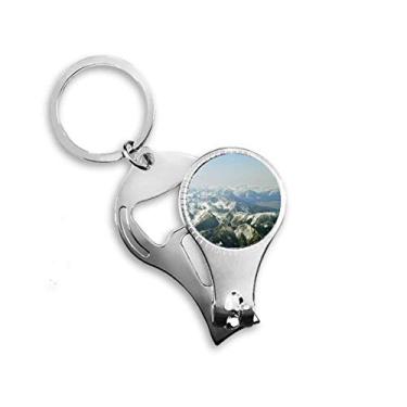Imagem de Snow Winter Mountains Forest Outdoor Sky Nail Nipper Ring Chaveiro Abridor de Garrafas Cortador
