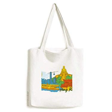 Imagem de China Hong Kong Victoria bolsa de lona sacola de compras bolsa casual bolsa de mão