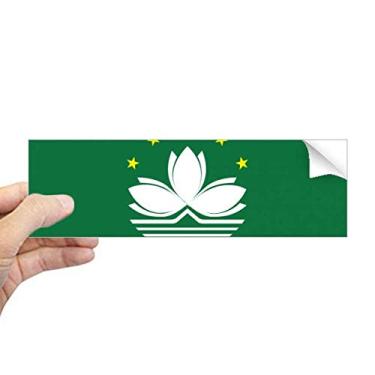Imagem de DIYthinker Adesivo retangular para para-choque com bandeira regional de Macau da China, decalque para janela