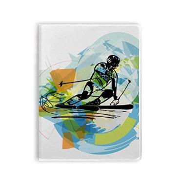 Imagem de Caderno de aquarela para esportes de esqui estilo livre de atletas, capa de chiclete, diário de capa macia