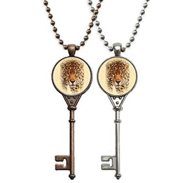 Imagem de OFFbb-USA Cheetah Near Fierce Face Art Deco Presente Fashion Chaveiro Pingente Joias Decoração Casal