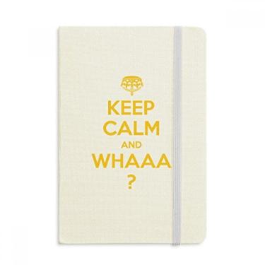 Imagem de Caderno com citação Keep Calm And WHAAA amarelo capa dura diário clássico A5