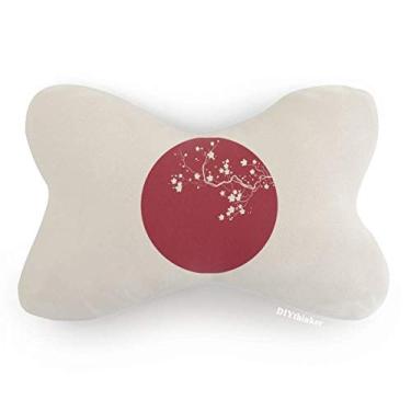 Imagem de DIYthinker Art Round Ilustration Almofada de almofada para decoração de pescoço com acabamento de carro japonês